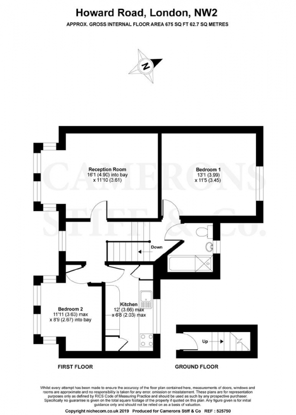 Floor Plan Image for 2 Bedroom Flat for Sale in Howard Road, London