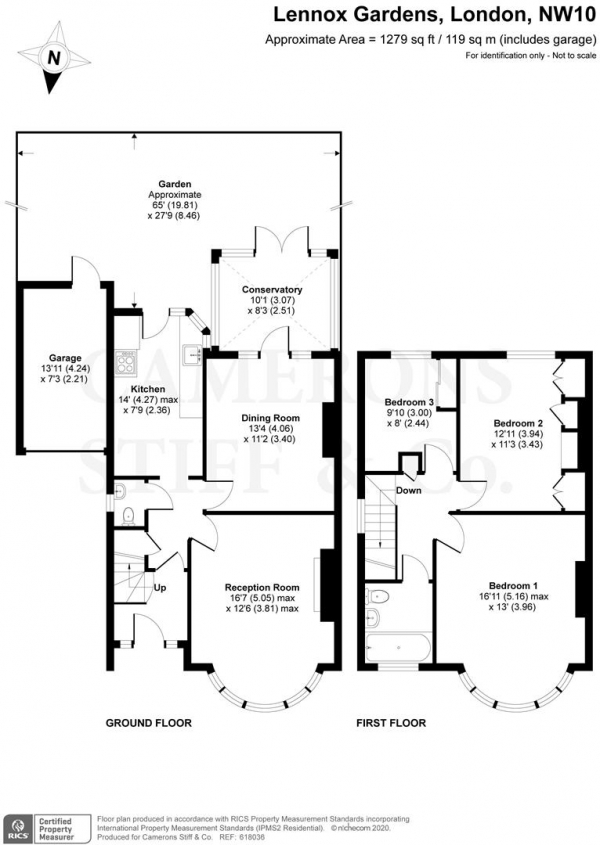 Floor Plan Image for 3 Bedroom Detached House for Sale in Lennox Gardens, London