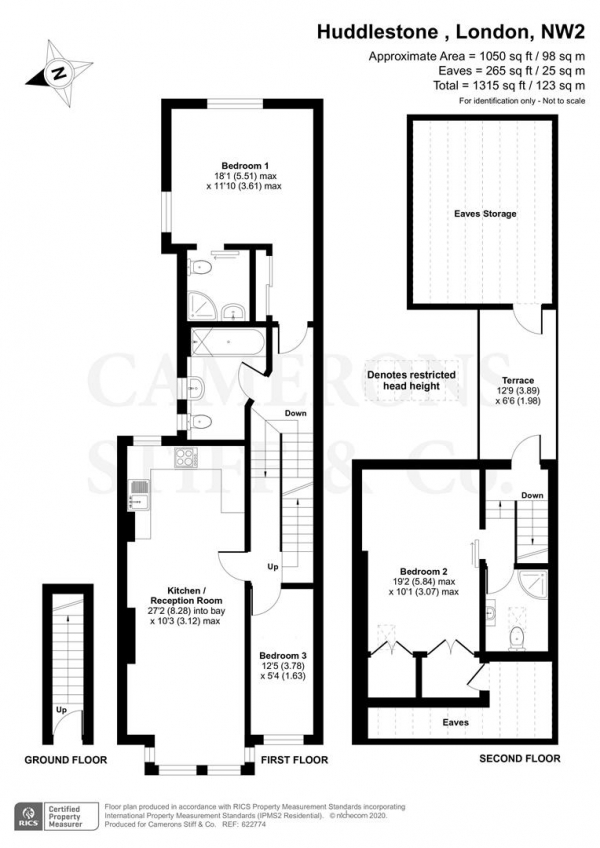 Floor Plan Image for 3 Bedroom Flat for Sale in Huddlestone Road, London