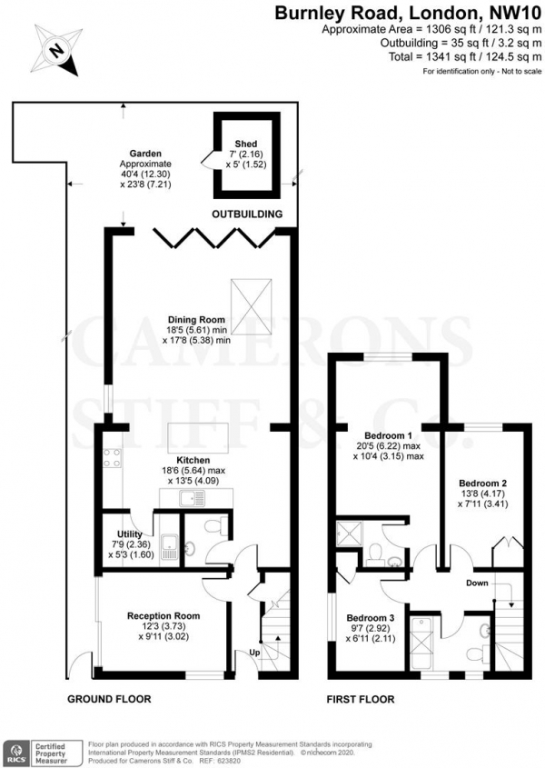 Floor Plan Image for 3 Bedroom Property for Sale in Burnley Road, London