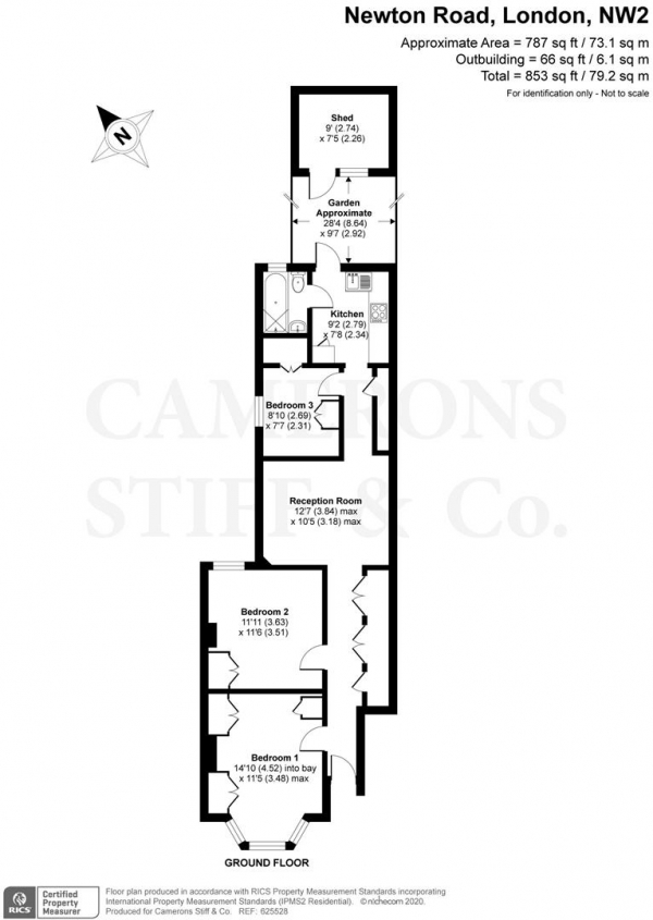 Floor Plan Image for 3 Bedroom Flat for Sale in Newton Road, London