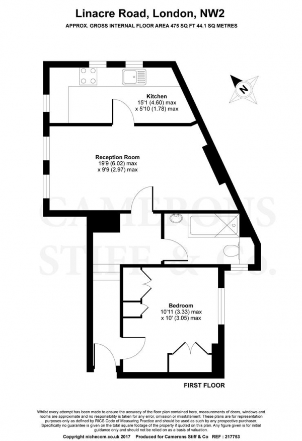 Floor Plan Image for 1 Bedroom Flat for Sale in Linacre Road, London