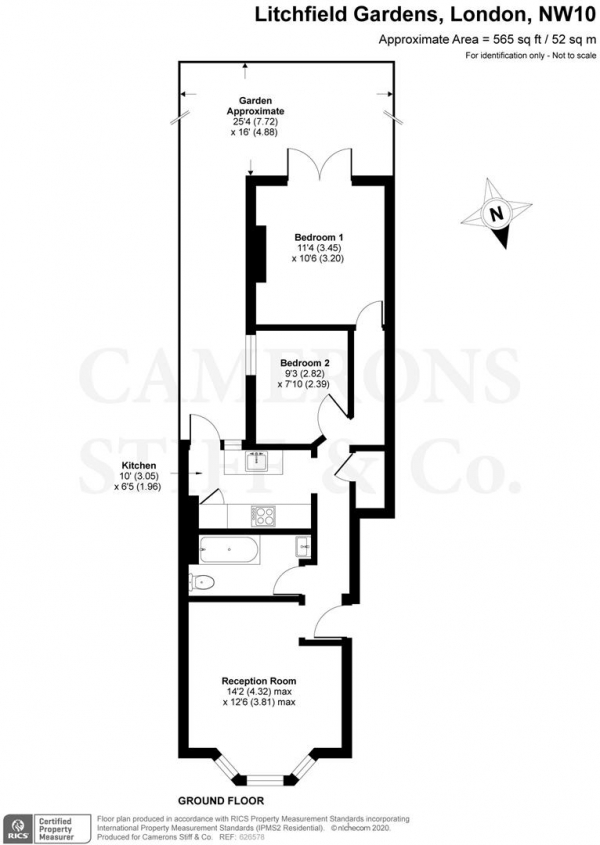 Floor Plan Image for 2 Bedroom Flat for Sale in Litchfield Gardens, London