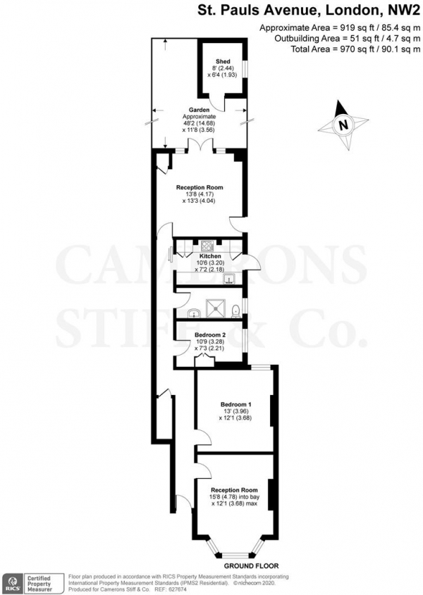 Floor Plan Image for 3 Bedroom Maisonette for Sale in St. Pauls Avenue, London