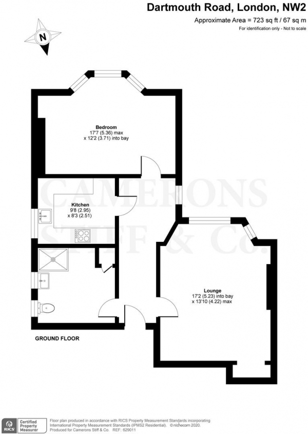 Floor Plan Image for 1 Bedroom Flat for Sale in Dartmouth Road, London