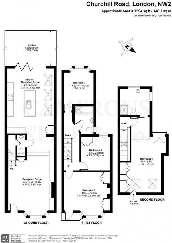 Floor Plan Image for 4 Bedroom Property for Sale in Churchill Road, London, NW2