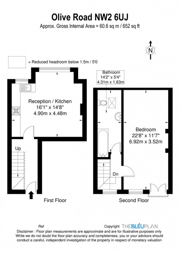 Floor Plan Image for 1 Bedroom Flat for Sale in Olive Road, London