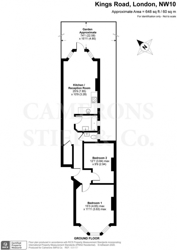 Floor Plan Image for 2 Bedroom Property for Sale in Kings Road, London