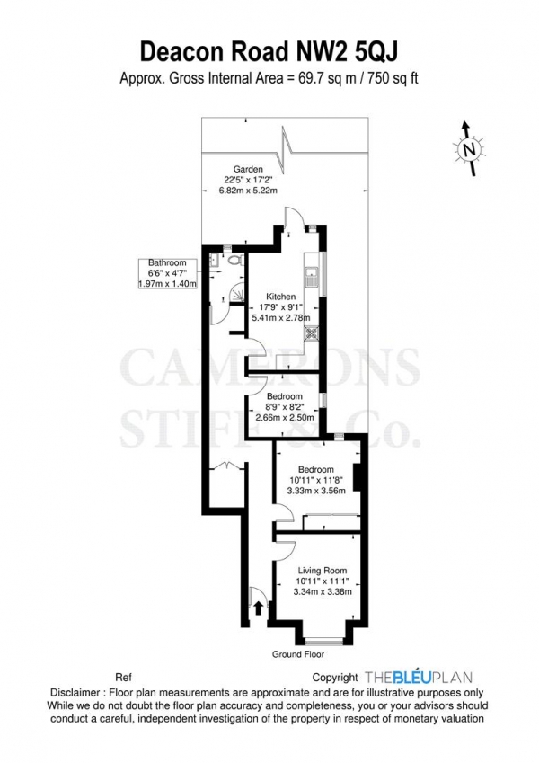 Floor Plan Image for 2 Bedroom Flat for Sale in Deacon Road, London