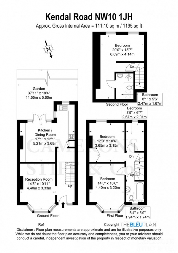 Floor Plan Image for 4 Bedroom Property for Sale in Kendal Road, London