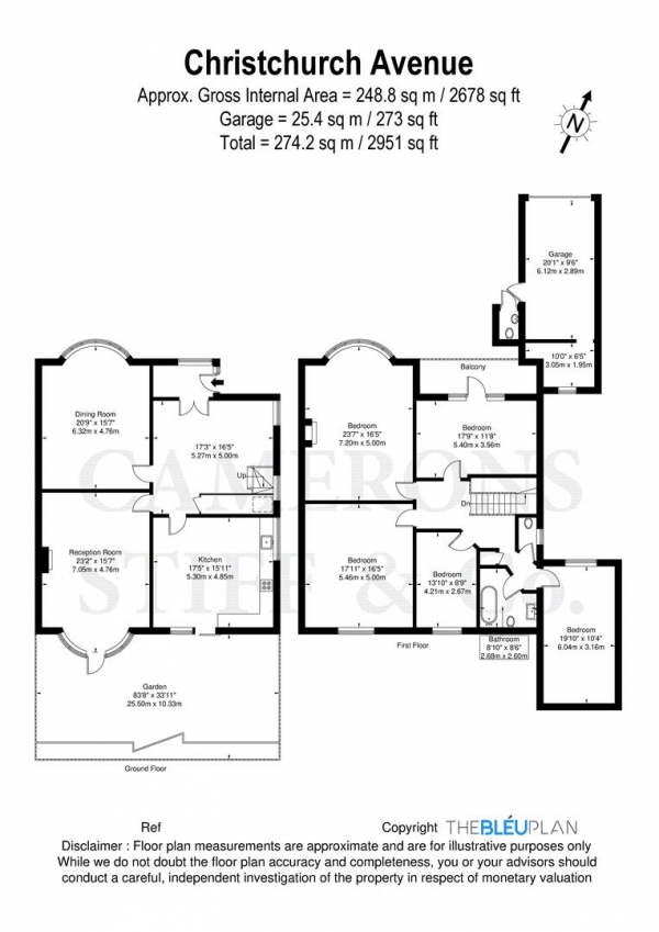 Floor Plan Image for 5 Bedroom Property for Sale in Christchurch Avenue, London NW6