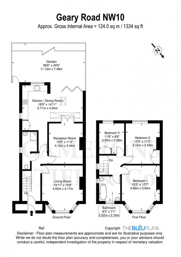 Floor Plan Image for 3 Bedroom End of Terrace House for Sale in Geary Road, Dollis Hill NW10