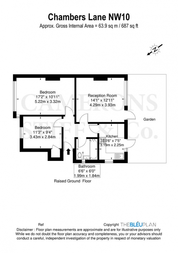 Floor Plan Image for 2 Bedroom Flat for Sale in Chambers Lane, London