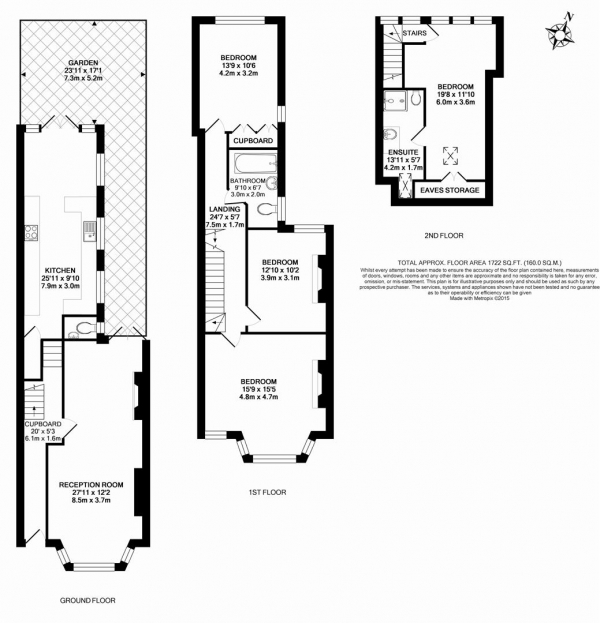 Floor Plan for 4 Bedroom Terraced House for Sale in Hartland Road, London, NW6, 6BH -  &pound1,650,000