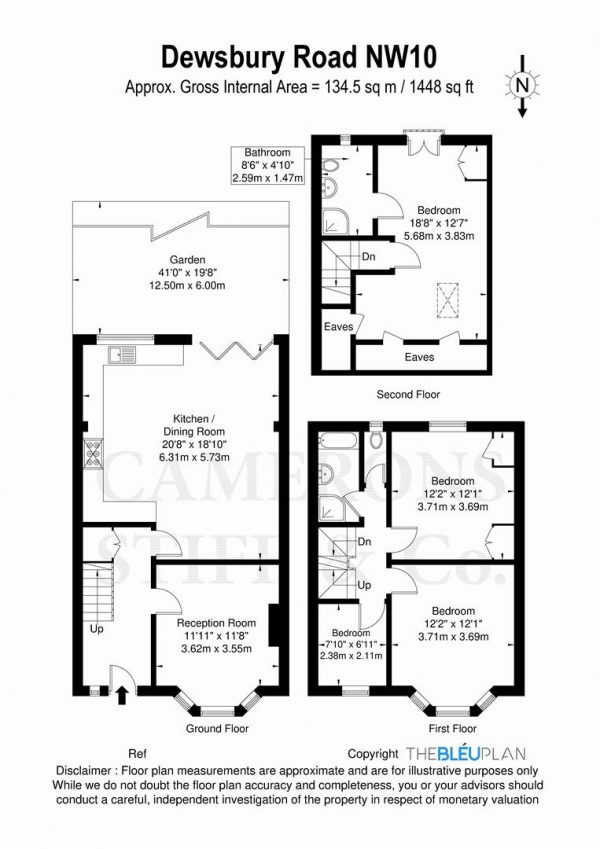 Floor Plan Image for 4 Bedroom Terraced House for Sale in Dewsbury Road, London NW10