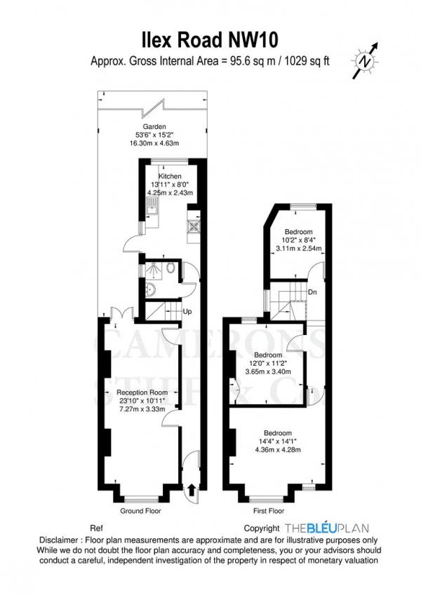 Floor Plan Image for 3 Bedroom Property for Sale in Ilex Road, London