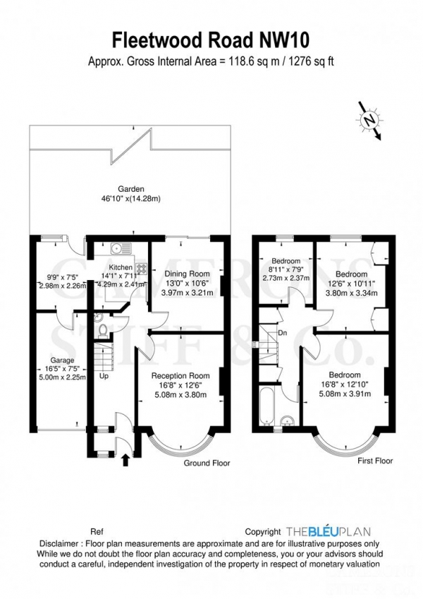 Floor Plan Image for 3 Bedroom Semi-Detached House for Sale in Fleetwood Road, London