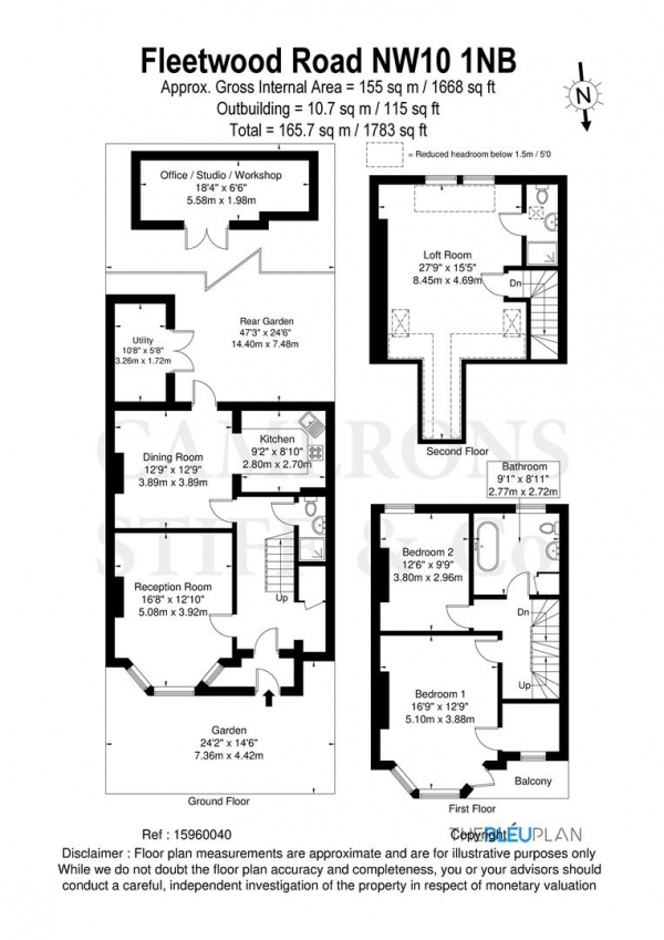 Floor Plan Image for 3 Bedroom Semi-Detached House for Sale in Fleetwood Road, London, NW10