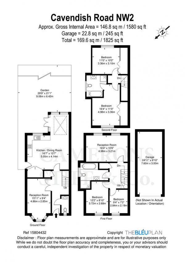 Floor Plan Image for 4 Bedroom Property for Sale in Cavendish Place, London NW2