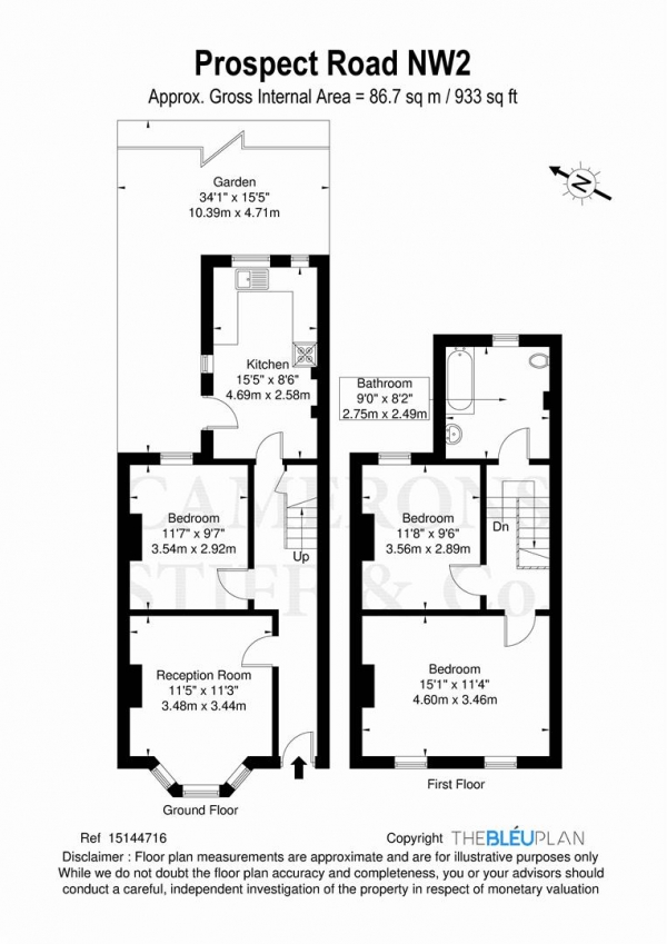 Floor Plan Image for 2 Bedroom Property for Sale in Prospect Road, London NW2