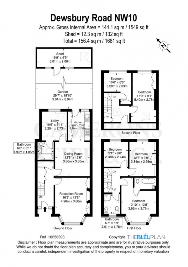 Floor Plan Image for 5 Bedroom Property for Sale in Dewsbury Road, London NW10