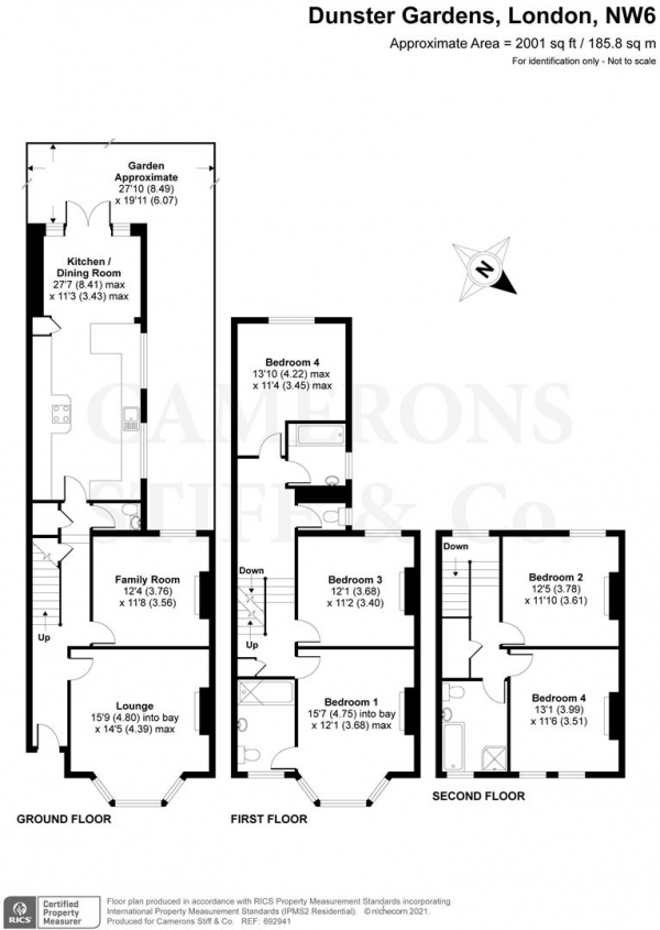 Floor Plan Image for 5 Bedroom Property for Sale in Dunster Gardens, London NW6