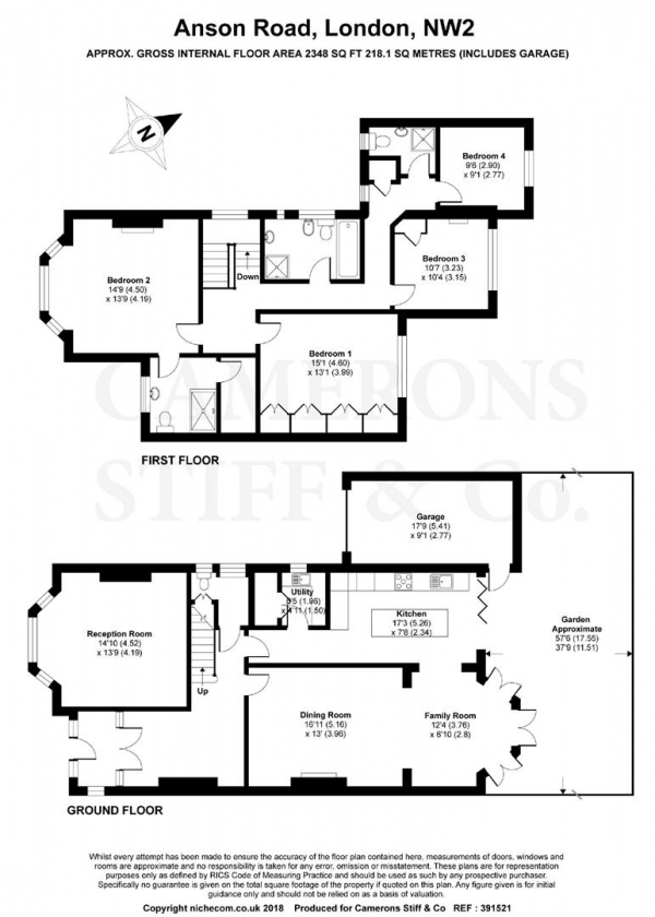 Floor Plan Image for 4 Bedroom Semi-Detached House for Sale in Anson Road, Cricklewood NW2