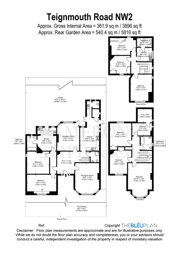 Floor Plan Image for 9 Bedroom Detached House for Sale in Teignmouth Road, London, NW2