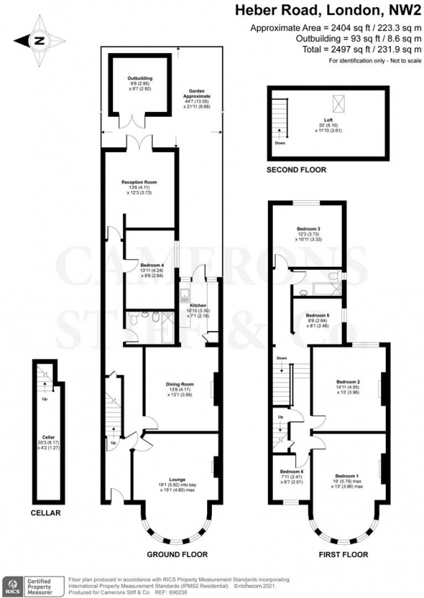 Floor Plan for 5 Bedroom Terraced House for Sale in Heber Road, London NW2, NW2, 6AA -  &pound1,250,000