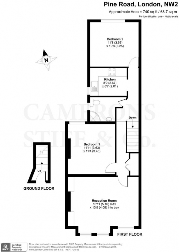 Floor Plan Image for 2 Bedroom Flat for Sale in Pine Road, London NW2