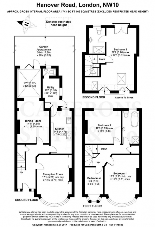 Floor Plan Image for 4 Bedroom Terraced House for Sale in Hanover Road, Kensal Rise NW10