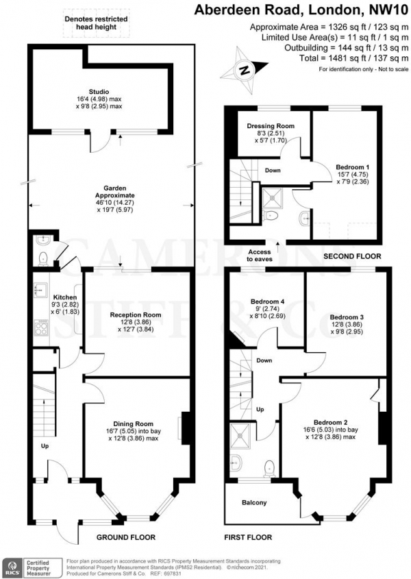 Floor Plan Image for 5 Bedroom Terraced House for Sale in Aberdeen Road, Dollis Hill, NW10