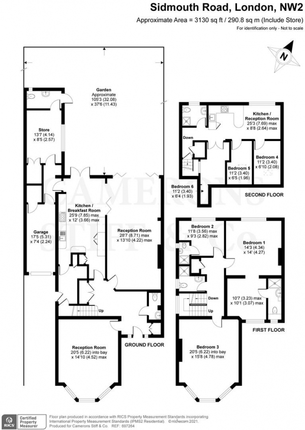 Floor Plan Image for 5 Bedroom Detached House for Sale in Sidmouth Road, London NW2
