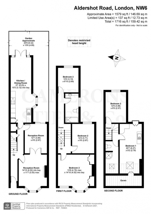 Floor Plan Image for 4 Bedroom Terraced House for Sale in Aldershot Road, London NW6