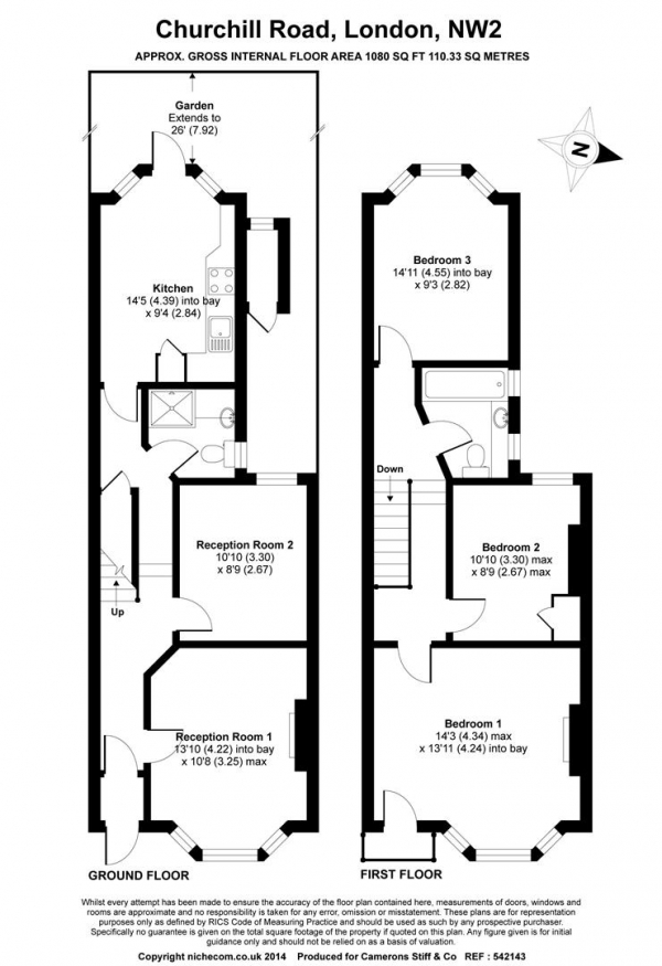 Floor Plan Image for 3 Bedroom Property for Sale in Churchill Road, London