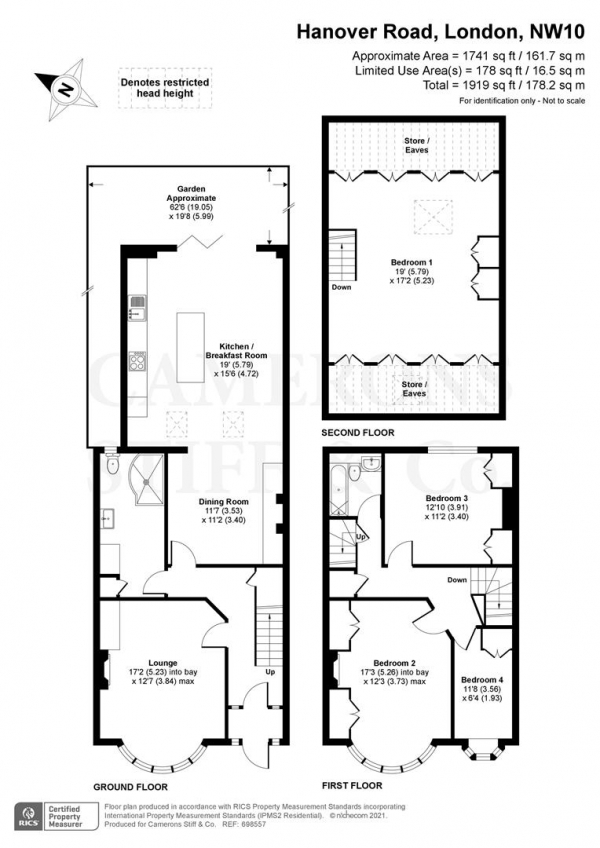 Floor Plan Image for 4 Bedroom Terraced House for Sale in Hanover Road, London NW10