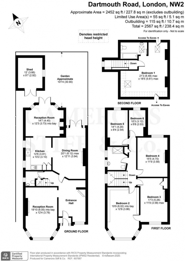 Floor Plan Image for 6 Bedroom Semi-Detached House for Sale in Dartmouth Road, London NW2