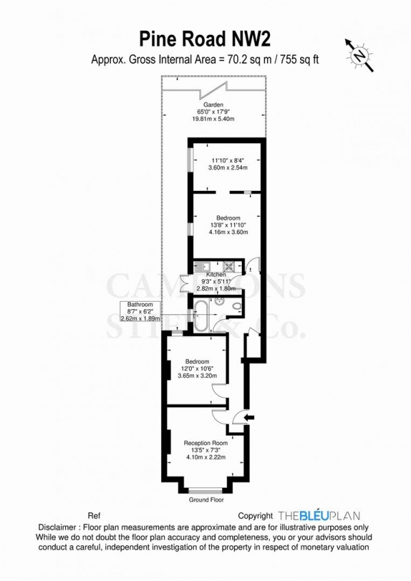 Floor Plan Image for 2 Bedroom Flat for Sale in Pine Road, London NW2