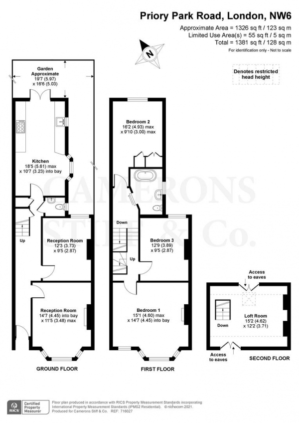 Floor Plan Image for 3 Bedroom Terraced House for Sale in Priory Park Road, London NW6