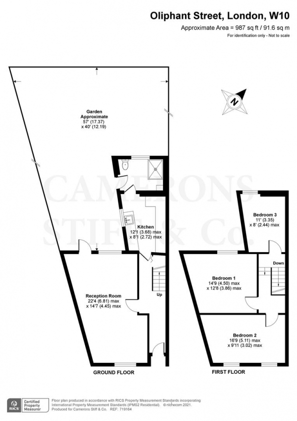 Floor Plan Image for 3 Bedroom Cottage for Sale in Oliphant Street, London W10