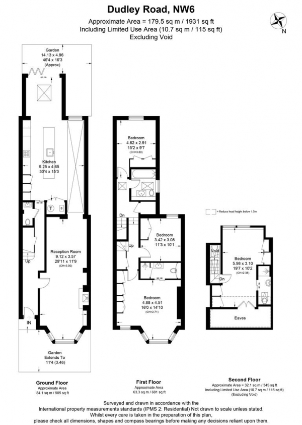 Floor Plan Image for 4 Bedroom Terraced House for Sale in Dudley Road, London NW6