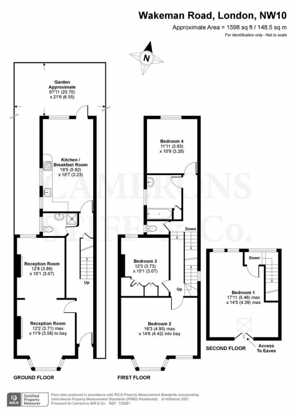 Floor Plan Image for 4 Bedroom Property for Sale in Wakeman Road, Kensal Green NW10