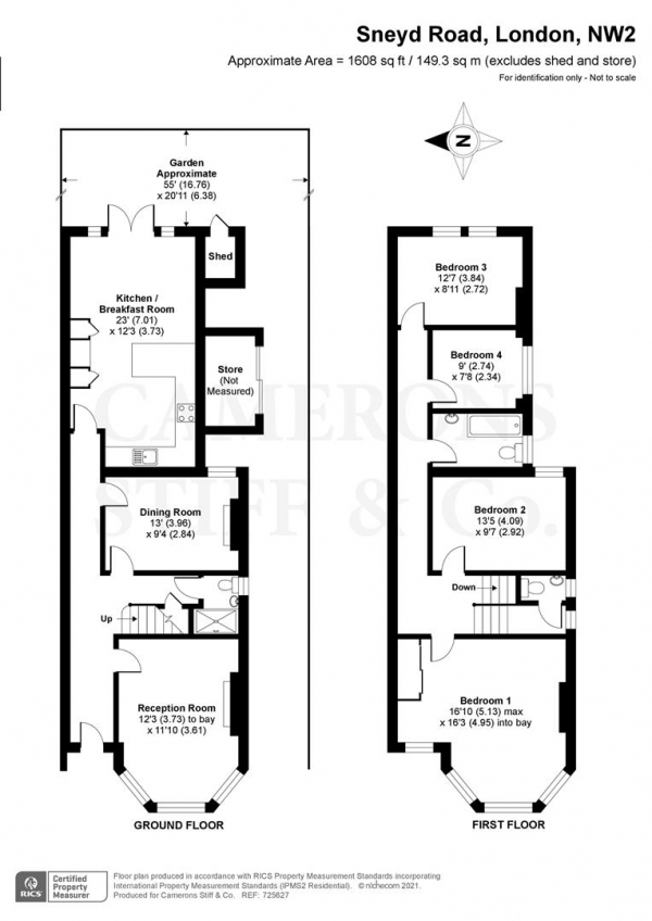 Floor Plan Image for 4 Bedroom Semi-Detached House for Sale in Sneyd Road, London