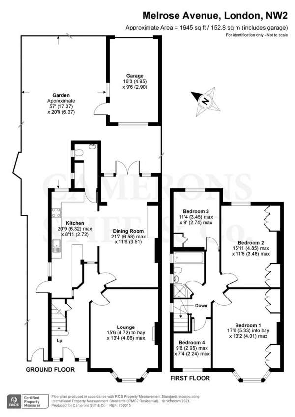 Floor Plan Image for 4 Bedroom Property for Sale in Melrose Avenue, London NW2