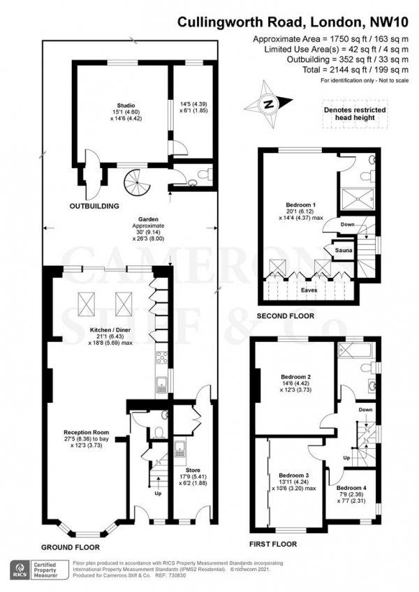 Floor Plan Image for 4 Bedroom Property for Sale in Cullingworth Road, London NW10