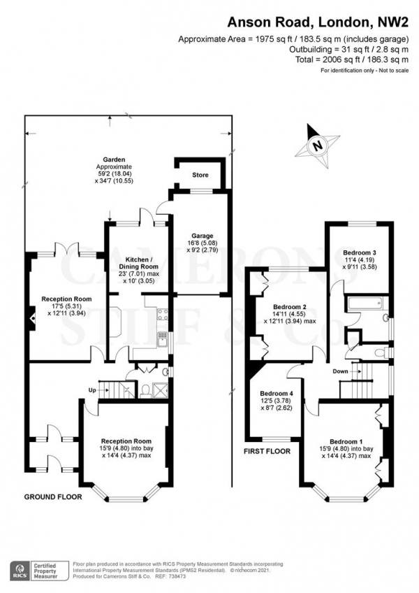Floor Plan Image for 4 Bedroom Property for Sale in Anson Road, London NW2