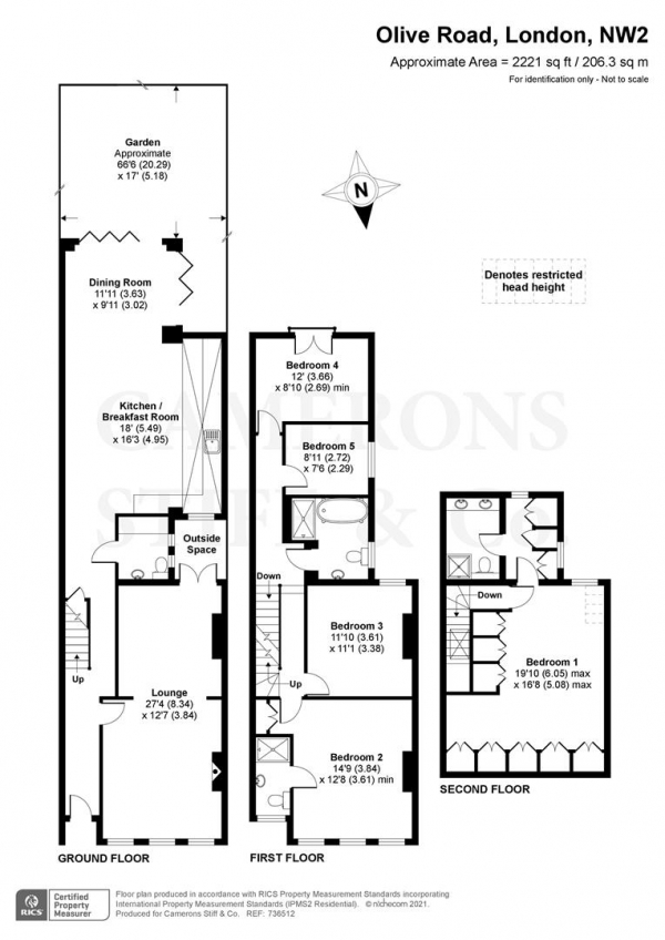 Floor Plan Image for 5 Bedroom Terraced House for Sale in Olive Road, London NW2