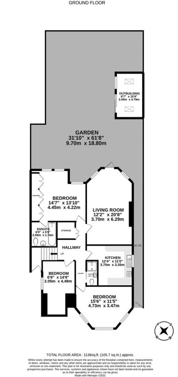 Floor Plan Image for 3 Bedroom Flat for Sale in Christchurch Avenue, London