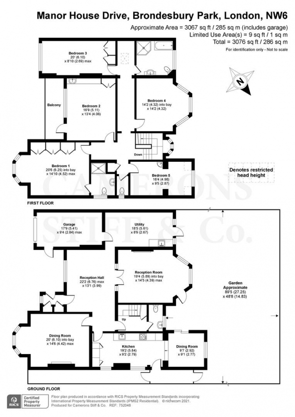 Floor Plan Image for 5 Bedroom Detached House for Sale in Manor House Drive, Brondesbury Park, London