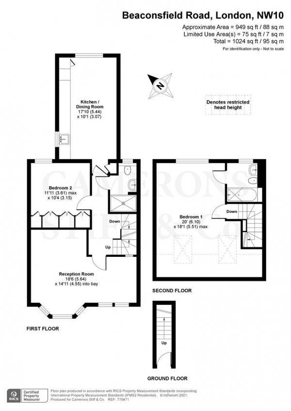 Floor Plan Image for 2 Bedroom Maisonette for Sale in Beaconsfield Road, London